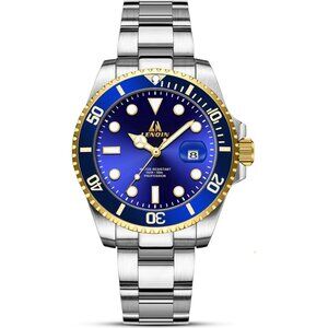 ⚡Silver Gold Blue Men Waterproof Analog Quartz Watch Men's Wrist Watches